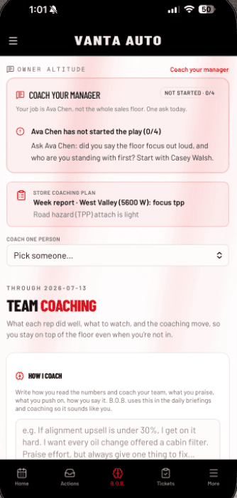 Managers coach. You see the roll-up.: One conversation, not fifty